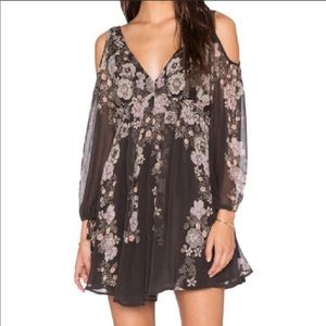 Free People Cold Shoulder Floral Tunic Dress M